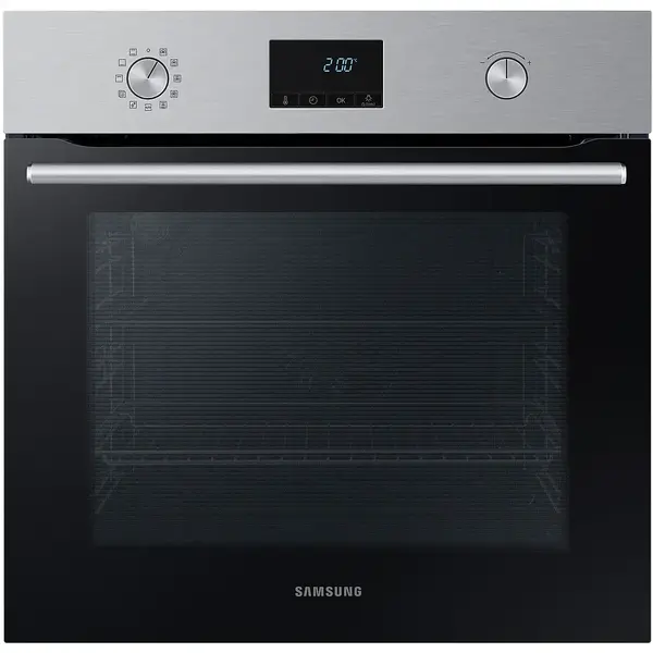 Cuptor incorporabil Samsung NV68A1170BS/OL, Electric, 68 l, Autocuratare pirolitica, True convection, Clasa A, Negru/Inox