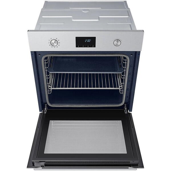 Cuptor incorporabil Samsung NV68A1170BS/OL, Electric, 68 l, Autocuratare pirolitica, True convection, Clasa A, Negru/Inox