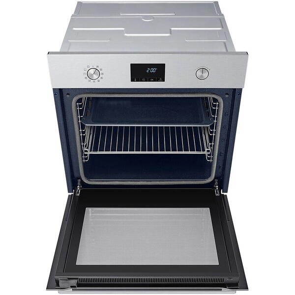 Cuptor incorporabil Samsung NV68A1170BS/OL, Electric, 68 l, Autocuratare pirolitica, True convection, Clasa A, Negru/Inox