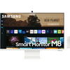 Monitor LED Samsung Smart M8 LS32BM801UUXEN 32 inch UHD VA 4 ms 60 Hz Webcam USB-C HDR, Alb