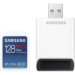 Card Memorie Samsung PRO Plus (2021) SDXC 128GB + Cititor card USB 3.0 UHS-I Class 10