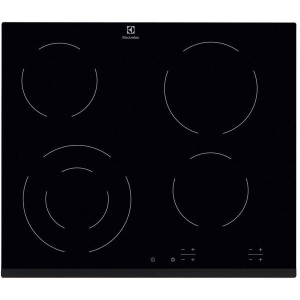 Plita Electrolux EHF6241FOK, Vitroceramica, 4 Zone, Touch control, 60 cm, Negru