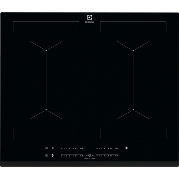 Plita Electrolux EIV644, Inductie, 4 zone de gatit, DoubleBridge, PowerBoost, Timer, Control touch, 60 cm, Sticla neagra