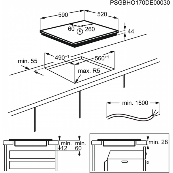 Plita Electrolux LIV63431BK, Inductie, 4 zone de gatit, Touch control, Timer, Booster, 60 cm, Negru