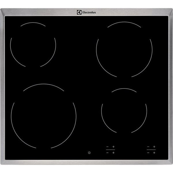 Plita Electrolux EHF6240XXK, Vitroceramica, 4 zone de gatit, Touch control, 60 cm, Negru