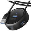 Hub USB AXAGON HUE-P1AL 4x USB 3.2, micro USB power IN, 1.2m USB-A cable