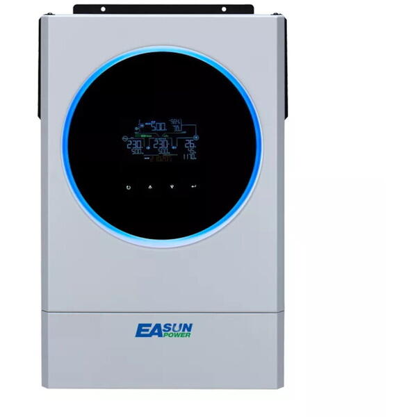 Invertor EASUN off-grid ISOLR-SM-IV-5.6KW, Monofazat, 5600W, Incarcator baterii integrat