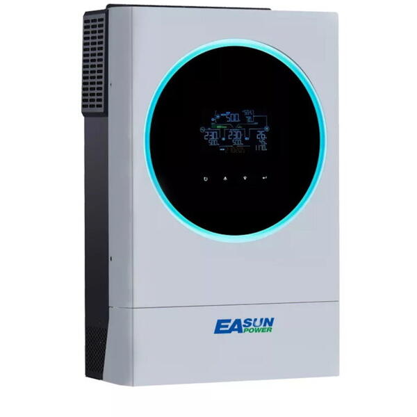 Invertor EASUN off-grid ISOLR-SM-IV-5.6KW, Monofazat, 5600W, Incarcator baterii integrat