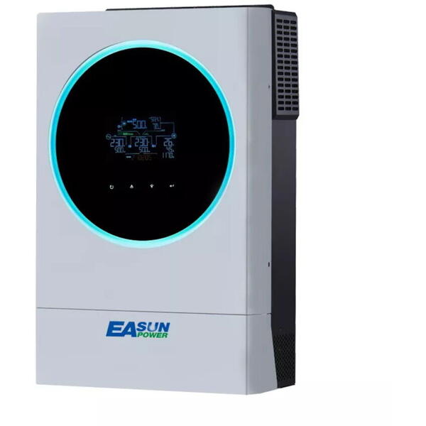 Invertor EASUN off-grid ISOLR-SM-IV-5.6KW, Monofazat, 5600W, Incarcator baterii integrat