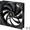 Ventilator PC Arctic F14, 140 mm, Negru, Pachet 5 ventilatoare