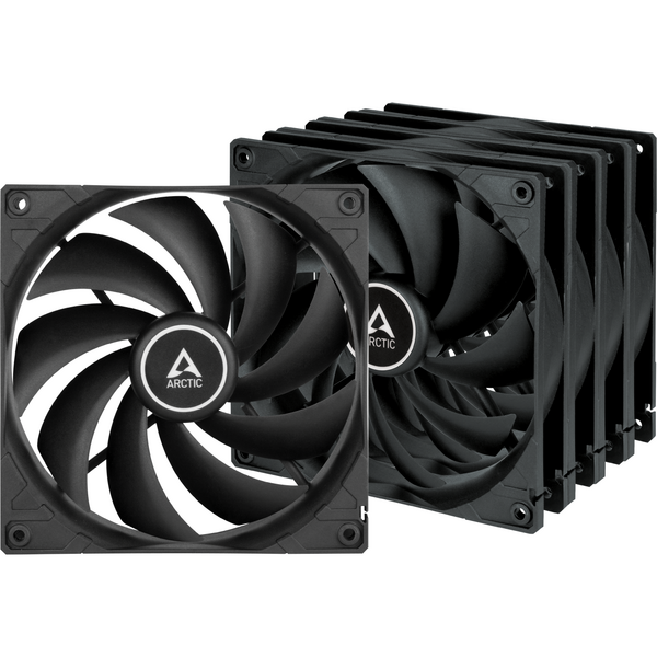 Ventilator PC Arctic F14, 140 mm, Negru, Pachet 5 ventilatoare