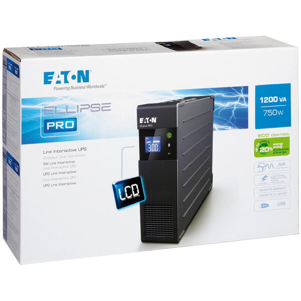 UPS EATON Ellipse PRO 1200VA DIN 750W