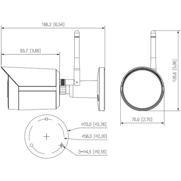 Camera IP DAHUA Bullet IPC-HFW1230DS-SAW-0280B, 2MP, Lentila 2.8mm, IR 30m