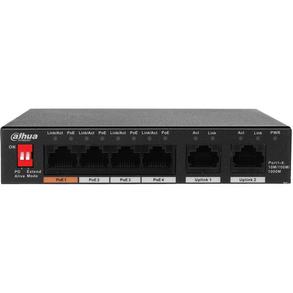 Switch DAHUA PFS3006-4GT-60-V2, 4 porturi, PoE