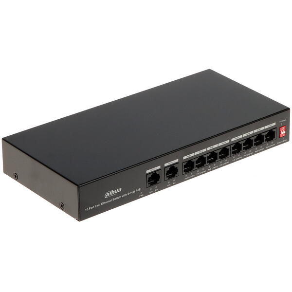 Switch DAHUA PFS3010-8ET-65, 8 porturi, PoE