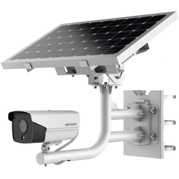 Camera IP Hikvision Bullet 4G cu panou solar DS-2XS6A25G0I20S40, 2MP, Lentila 2.8mm, IR 30m