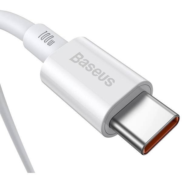 Baseus Superior Fast Charging, CATYS-C02, USB-C la USB-C, 2m, Alb