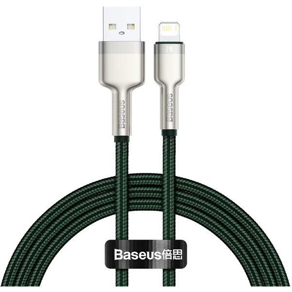 Baseus Cafule Metal, Fast Charging, CALJK-A06, USB la Lightning, 1m, Green