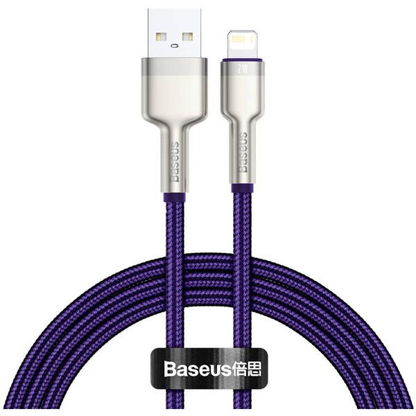 Baseus Cafule Metal, Fast Charging, CALJK-A05, USB la Lightning, 1m, Purple