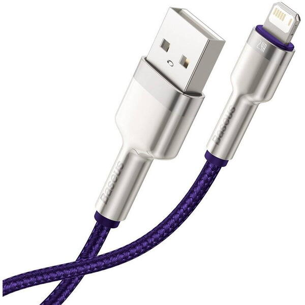 Baseus Cafule Metal, Fast Charging, CALJK-A05, USB la Lightning, 1m, Purple