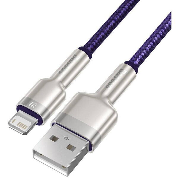 Baseus Cafule Metal, Fast Charging, CALJK-A05, USB la Lightning, 1m, Purple