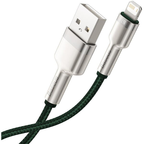 Baseus Cafule Metal, Fast Charging, CALJK-B06, USB la Lightning, 2m, Green