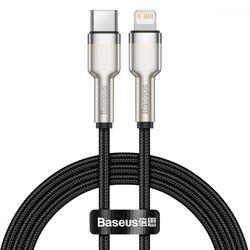 Cafule Metal, Fast Charging, CATLJK-B01, USB-C la Lightning, 2m, Black