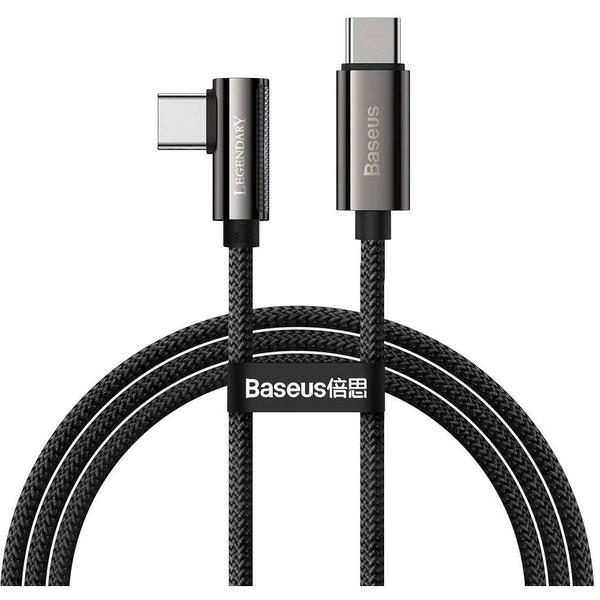 Baseus Legend Elbow, Fast Charging, CATCS-B01, USB-C la USB-C, 1m, Black