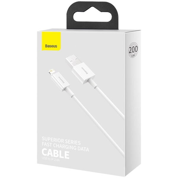 Baseus Superior, Fast Charging, CALYS-C02, USB la Lightning, 2m, White