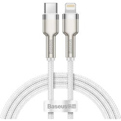 Cafule Metal, Fast Chargin CATLJK-A01 USB-C la Lightning, 1m, White