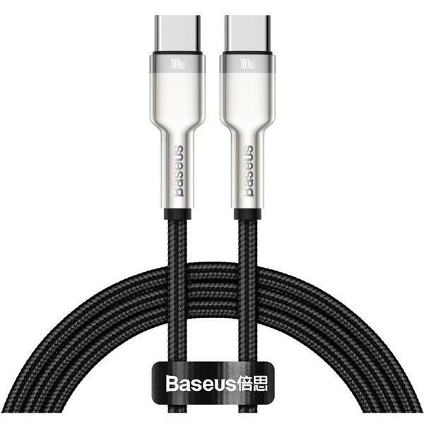 Baseus Cafule Metal, Fast Charging CATJK-C01, USB-C la USB-C, 1m, Black