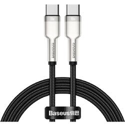 Baseus Cafule Metal, Fast Charging CATJK-C01, USB-C la USB-C, 1m, Black