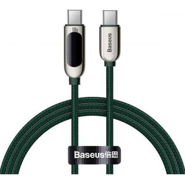 Baseus Display, Fast Charging CATSK-B06, USB-C la USB-C, 1m, Green
