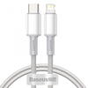 Baseus High Density Braided CATLGD-02, USB-C la Lightning, 1m, White