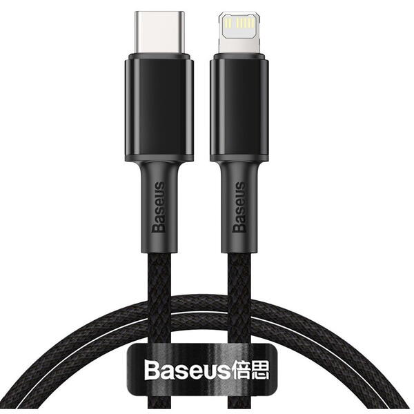 Baseus High Density Braided CATLGD-01, USB-C la Lightning, 1m, Black