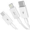 Baseus Superior Series CAMLTYS-02 USB la USB-C + Micro-USB + Lightning, 1.5m, White