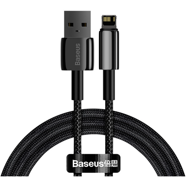 Baseus Tungsten Gold, Fast Charging CALWJ-A01 USB la Lightning, 2m, Black