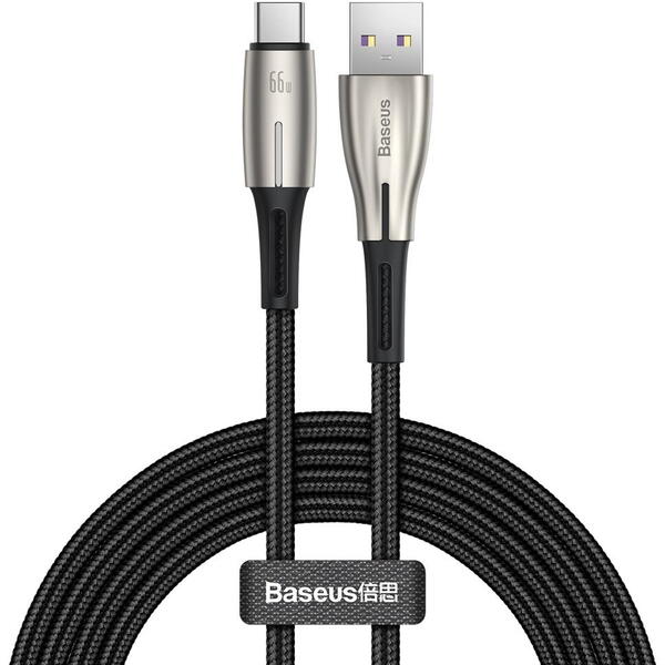 Baseus Water Drop-shaped CATSD-M01, USB la USB-C, 1m, Black