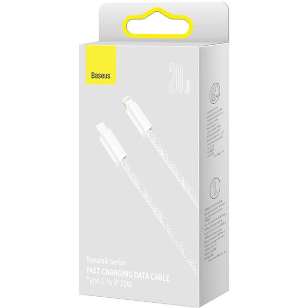 Baseus Dynamic, Fast Charging CALD000102 USB-C la Lightning, 2m, White