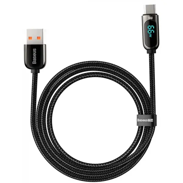 Baseus Display, Fast Charging CASX020001, USB la USB-C, 1m, Black