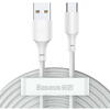 Baseus Simple Wisdom, Fast Charging TZCATZJ-02, USB la USB-C, 1.5m, White, 2buc/set
