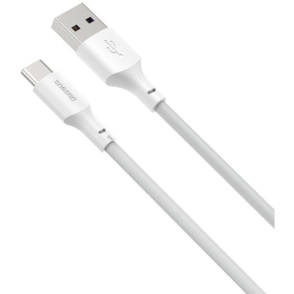 Baseus Simple Wisdom, Fast Charging TZCATZJ-02, USB la USB-C, 1.5m, White, 2buc/set