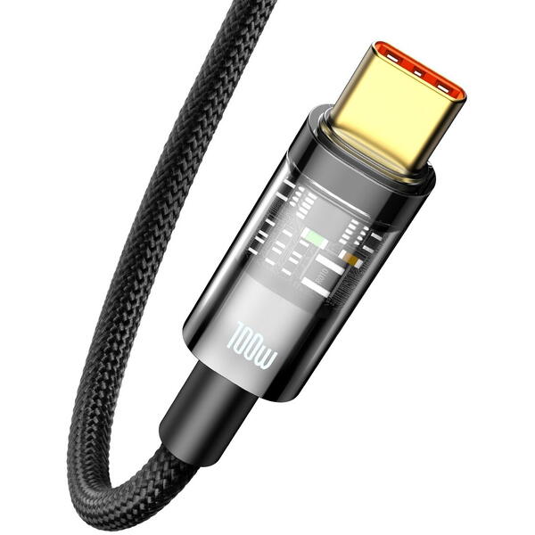 Baseus Explorer, Fast Charging CATS000201, USB la USB-C, 1m, Black