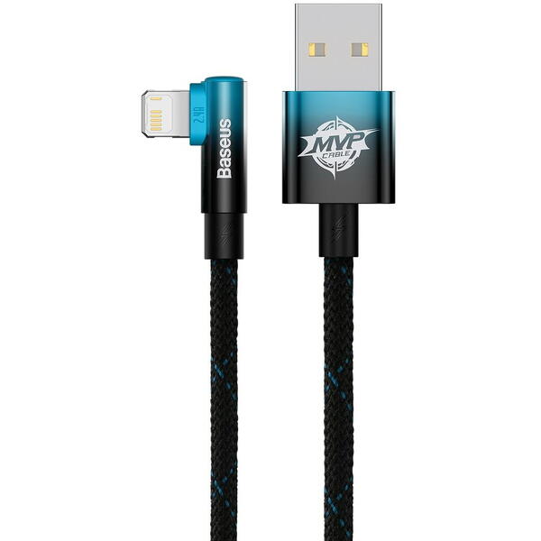 Baseus MVP 2, Fast Charging CAVP000521, USB la USB-C, 2m, Black-Blue