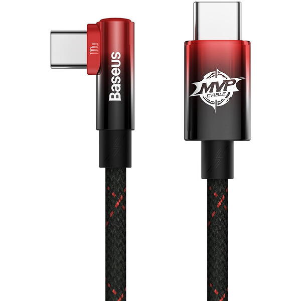 Baseus MVP 2, Fast Charging CAVP000720, USB-C - USB-C, 2m, Black-Red