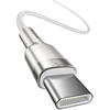 Baseus Cafule Metal, Fast Charging CATJK-C02, USB-C la USB-C, 1m, White