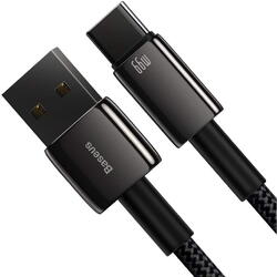 Baseus Tungsten Gold, Fast Charging CATWJ-C01, USB la USB-C, 2m, Black