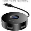Hub USB Baseus Airjoy CAHUB-G01, 3x USB 3.2 gen 1, 0.1m, Black