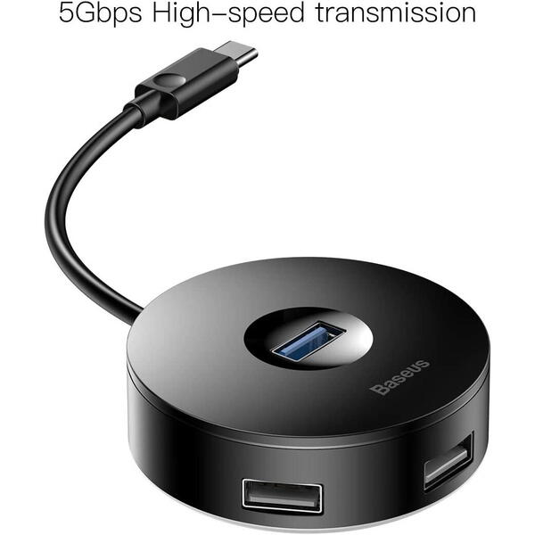 Hub USB Baseus Airjoy CAHUB-G01, 3x USB 3.2 gen 1, 0.1m, Black