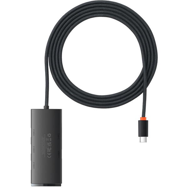 Hub USB Baseus Lite WKQX030501, 4x USB 3.2 gen 1, 2m, Black